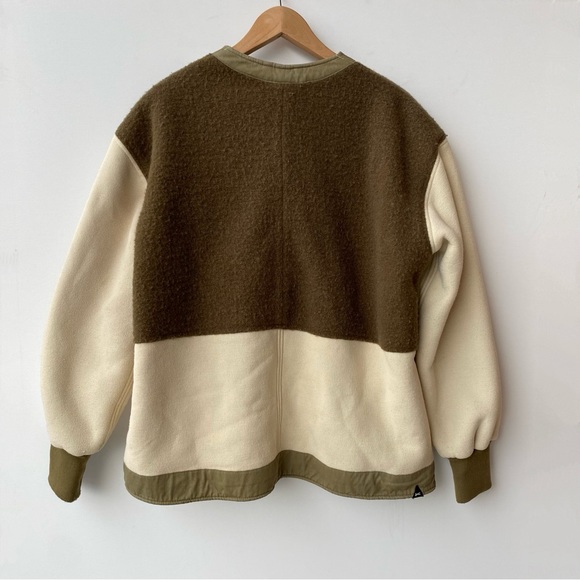 Denham : Sherpa Lined Knit + Felt Patch Asymmetric Zip Jacket : Medium - Picture 11 of 16